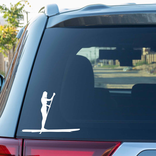 Woman Paddle boarding Vinyl Silhouette Sticker