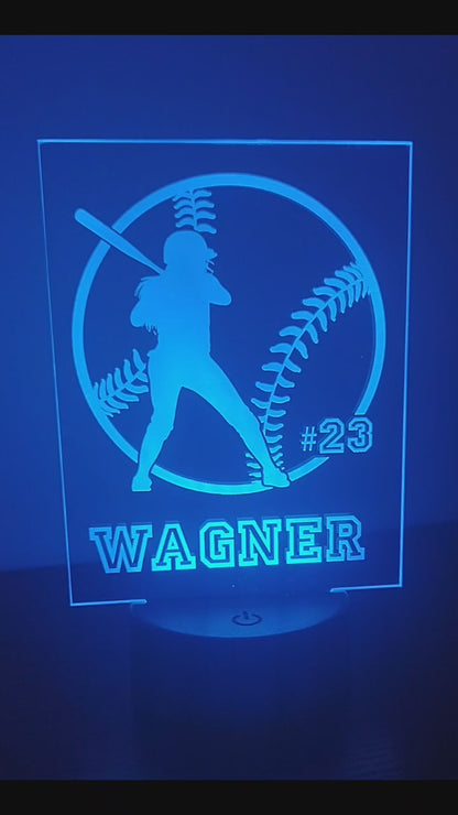 Softball Player desk light nightlight