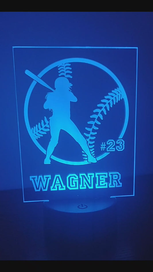 Softball Player desk light nightlight